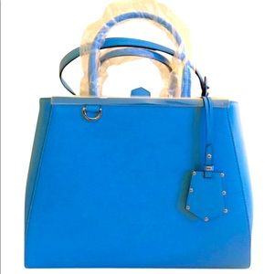 Fendi 2 Jour Blue Tote